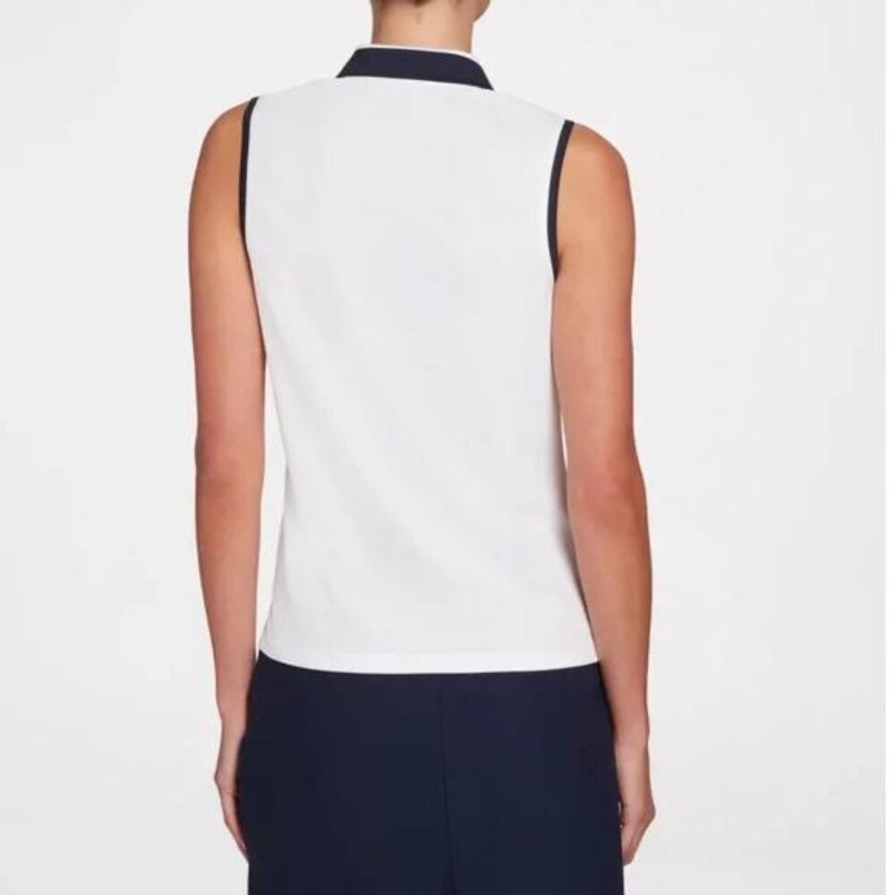 Walter Hagen Women's Pique Rib Trim Sleeveless Golf Polo - Picture 2 of 3